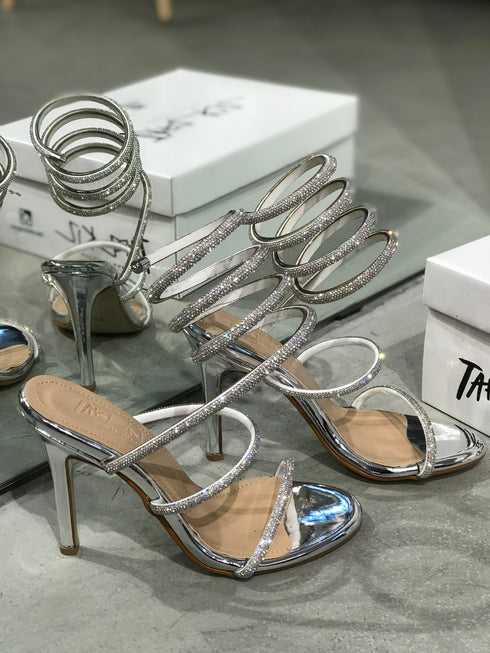 VERMER GÜMÜŞ SARMAL BANTLI SANDALET 🖤 🥂